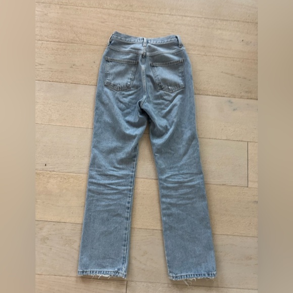 Agolde 90s Pinch Waist Jeans Womens 24 Light Wash High Rise Distressed - Picture 6 of 11